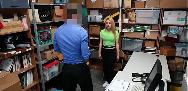  Tiny teen thief busted and banged in a security office